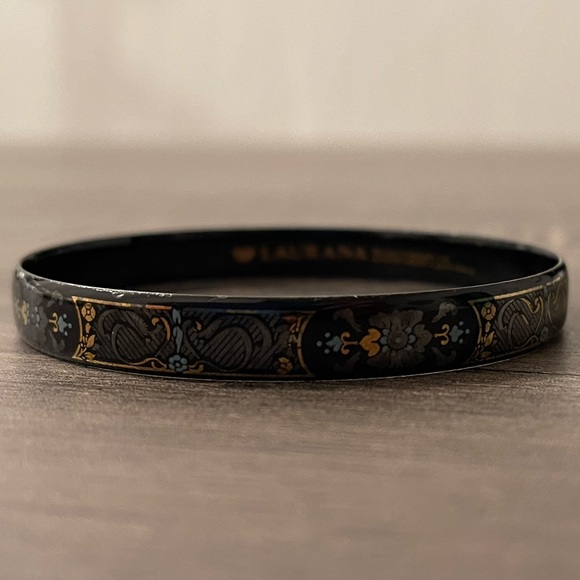 Vintage 1970’s Italy Laurana Hand Painted Enamel Bangle Bracelet - Picture 3 of 6